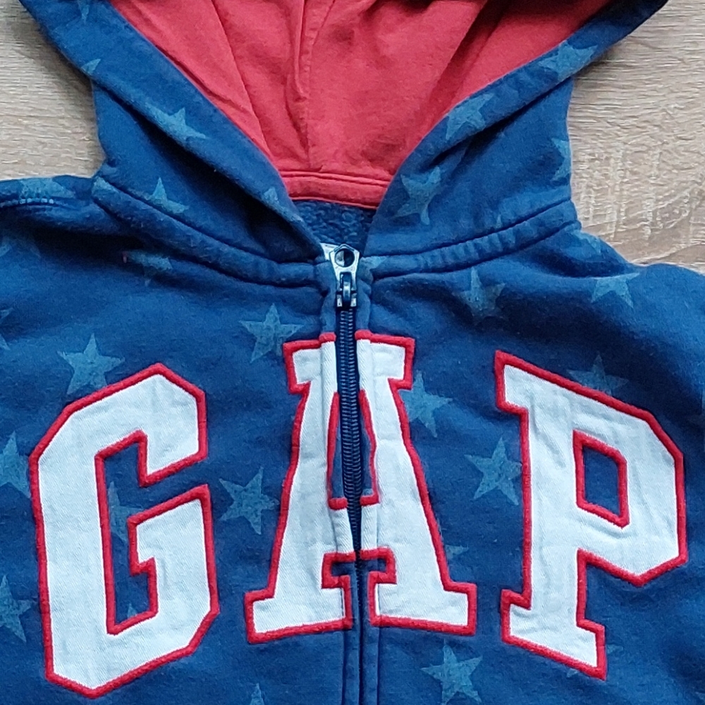 Gap vguc red&blue star sweatshirt size 8 - Picture 13 of 14